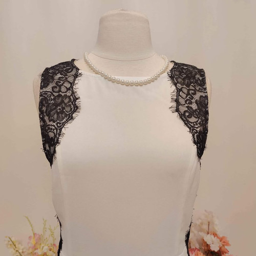 rare london lace panel midi dress Oyster Drop Waist Lace Midi Dress