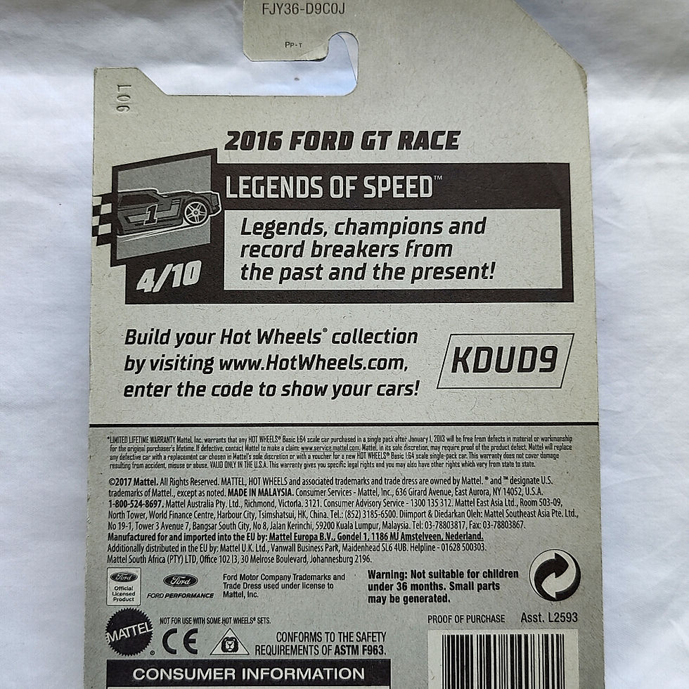 Thumbnail: Hot Wheels Legends of Speed Series 2016 Ford GT Race