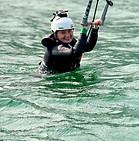 Kiteschülerin am Gardasee