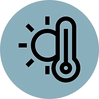 Rundes Lufttemperatur Icon