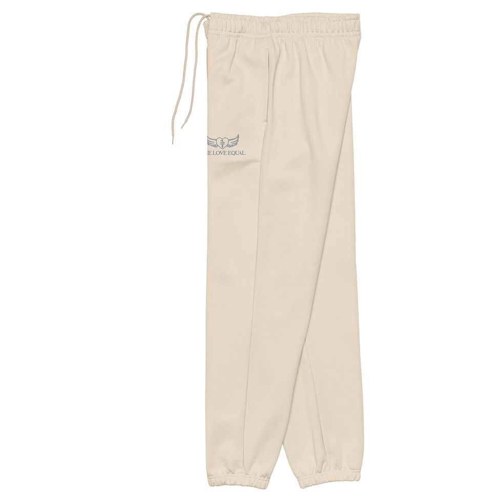 Thumbnail: Embroidered grey One love equal logo Heavyweight sweatpants