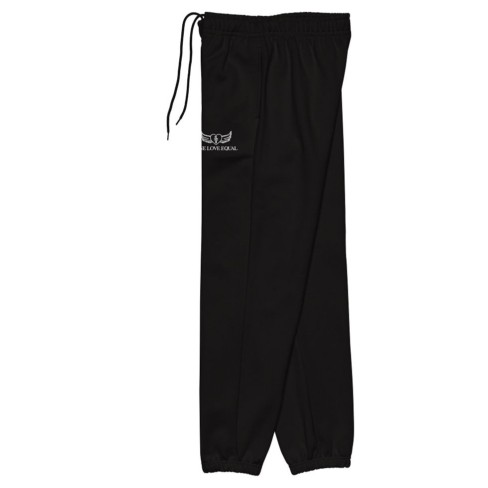 Thumbnail: Embroidered white One love equal logo Heavyweight sweatpants