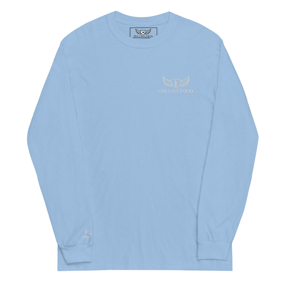 Thumbnail: Embroidered white LOGO Men’s Long Sleeve Shirt
