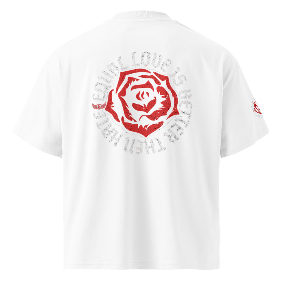 Thumbnail: RED ROSE Unisex organic oversized high neck t-shirt