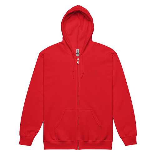 Embroidered red One love equal logo Unisex heavy blend zip hoodie