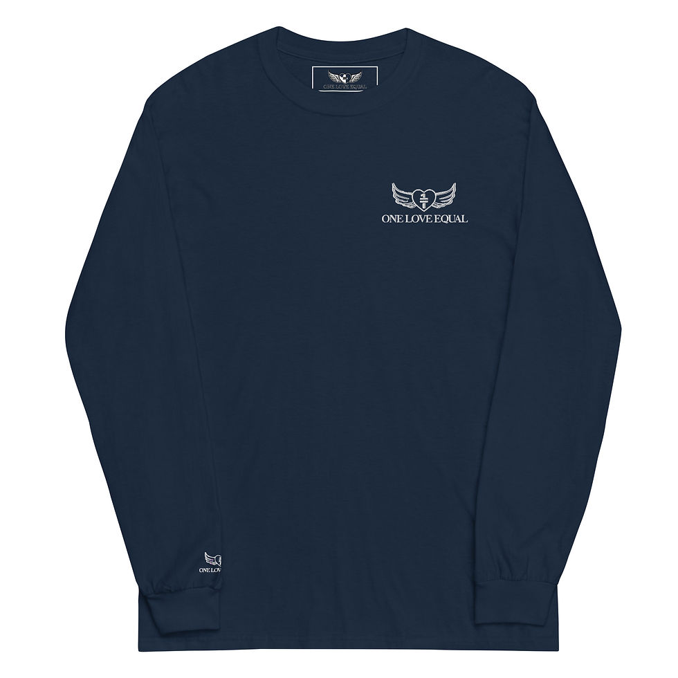 Thumbnail: Embroidered white LOGO Men’s Long Sleeve Shirt