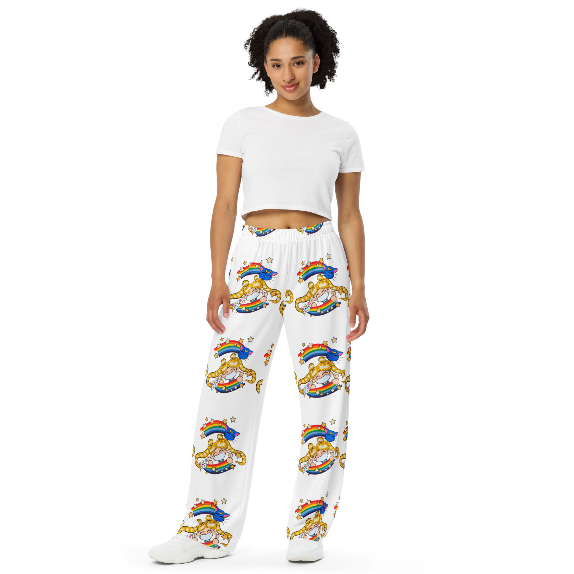 ANI All-over print unisex wide-leg pants