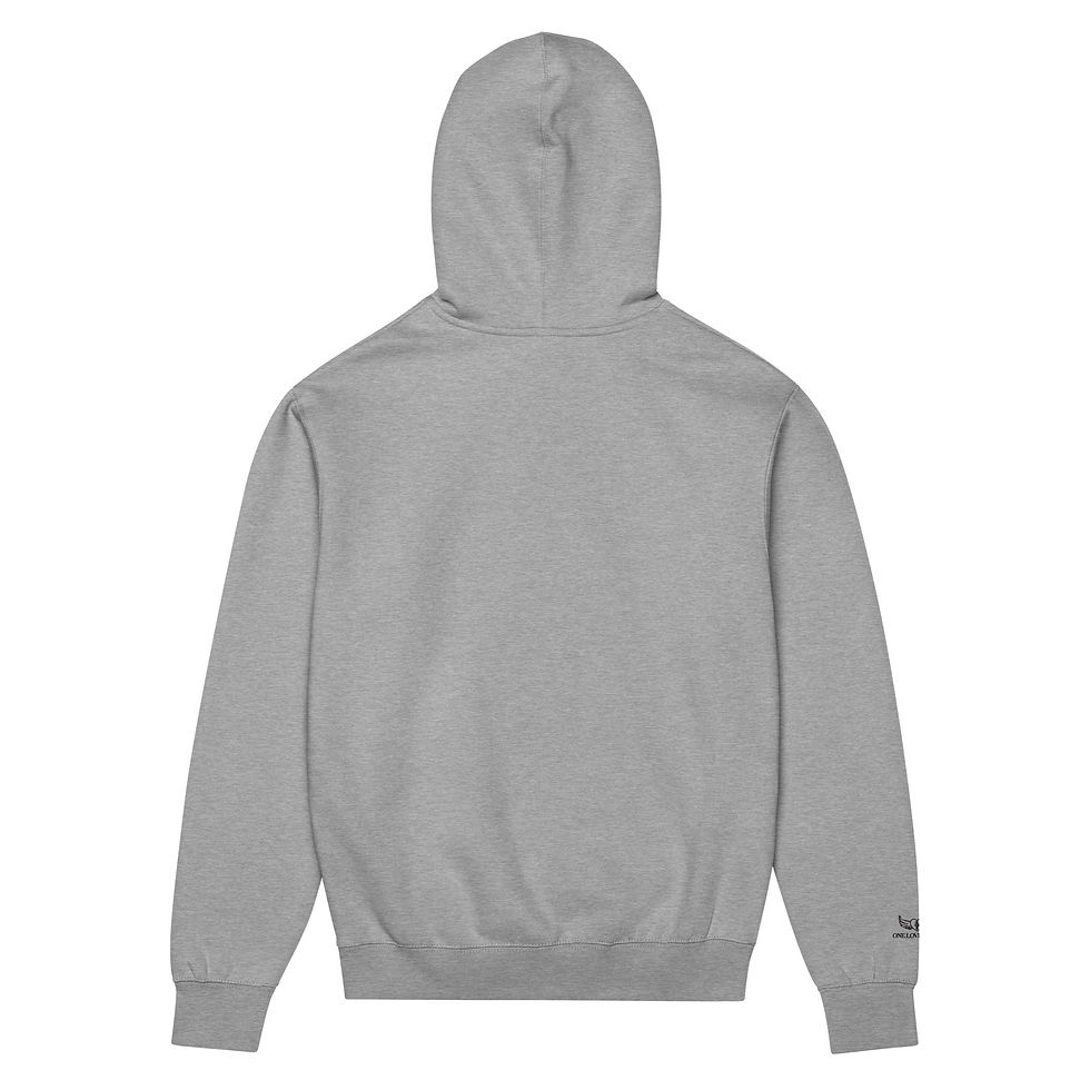 Thumbnail: Embroidered black One love equal logo Men’s box hoodie