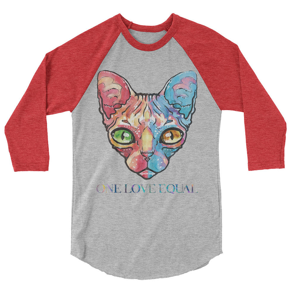 Thumbnail: Cat 3/4 sleeve raglan shirt