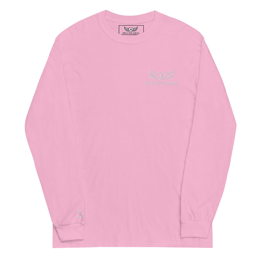 Thumbnail: Embroidered white LOGO Men’s Long Sleeve Shirt