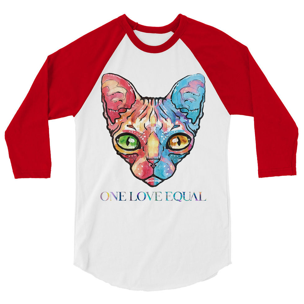 Thumbnail: Cat 3/4 sleeve raglan shirt