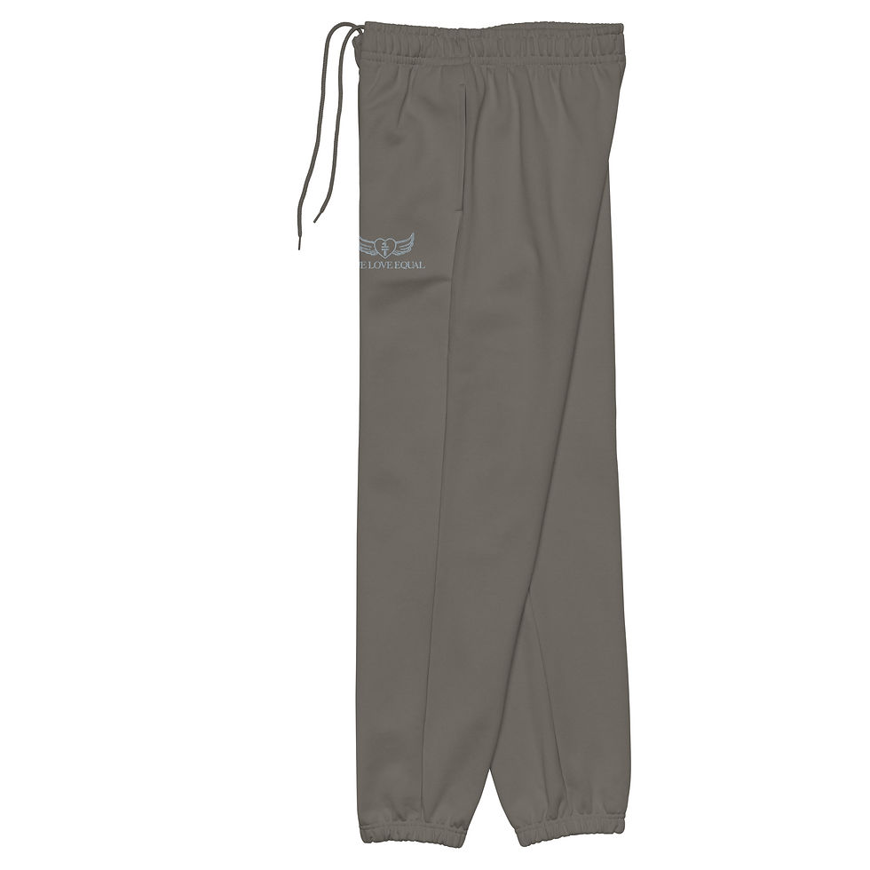 Thumbnail: Embroidered grey One love equal logo Heavyweight sweatpants