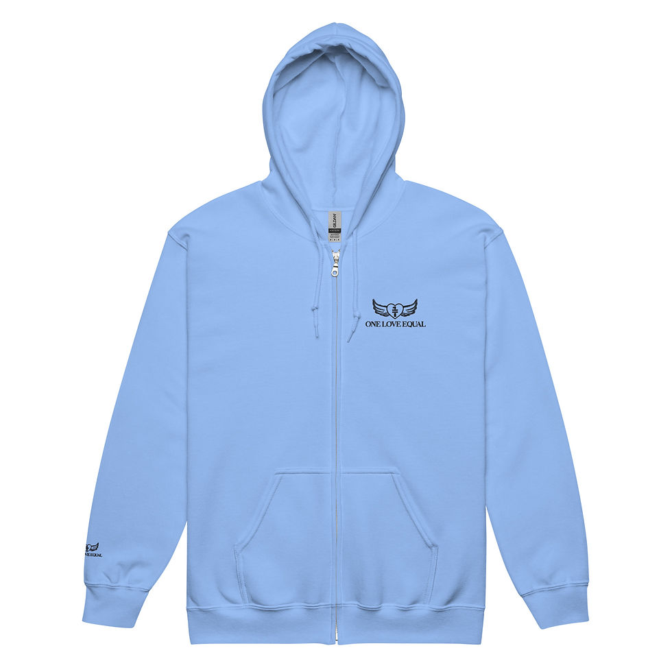 Thumbnail: Embroidered black One love equal logo Unisex heavy blend zip hoodie