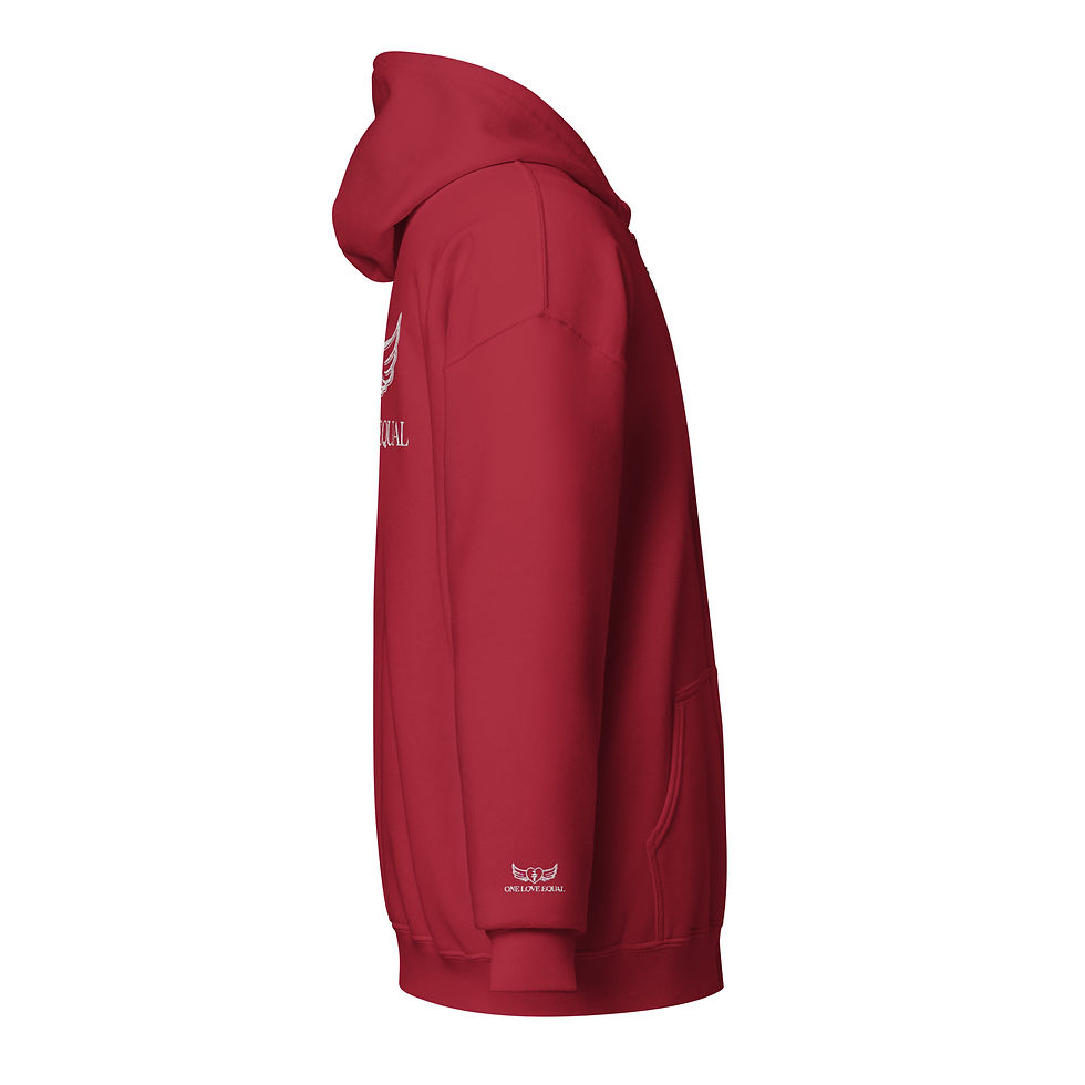 Thumbnail: Embroidered white One love equal logo Unisex heavy blend zip hoodie