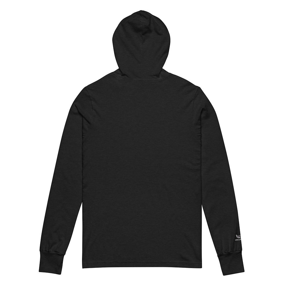 Thumbnail: Embroidered white LOGO Hooded long-sleeve tee