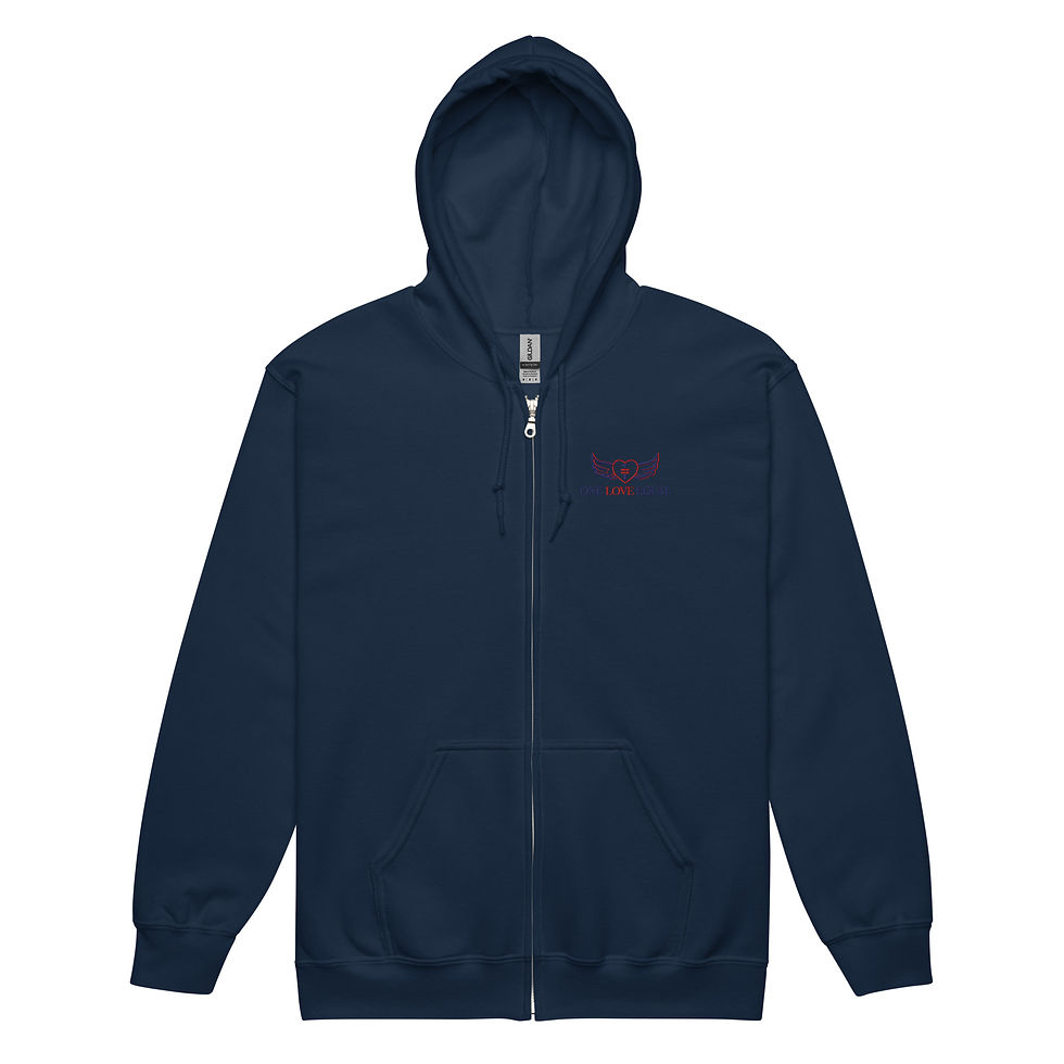 Thumbnail: Embroidered One love equal logo Unisex heavy blend zip hoodie