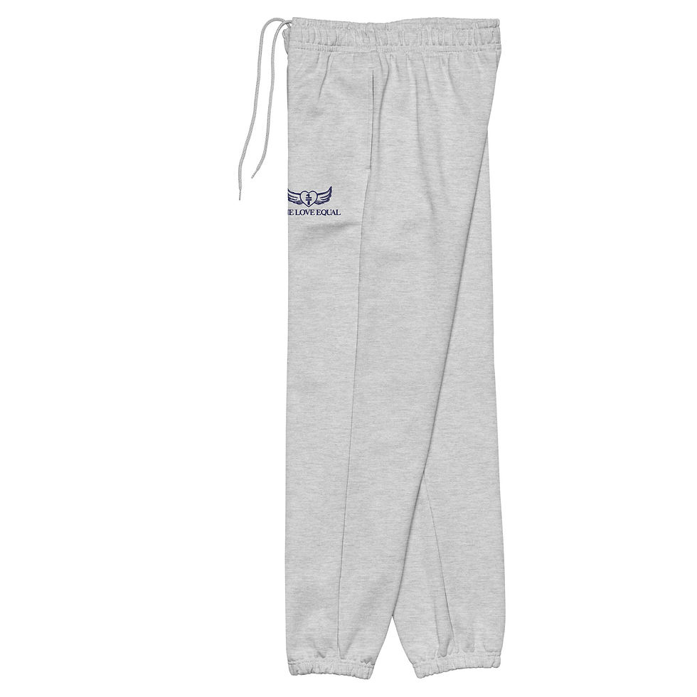 Thumbnail: Embroidered blue One love equal logo Heavyweight sweatpants