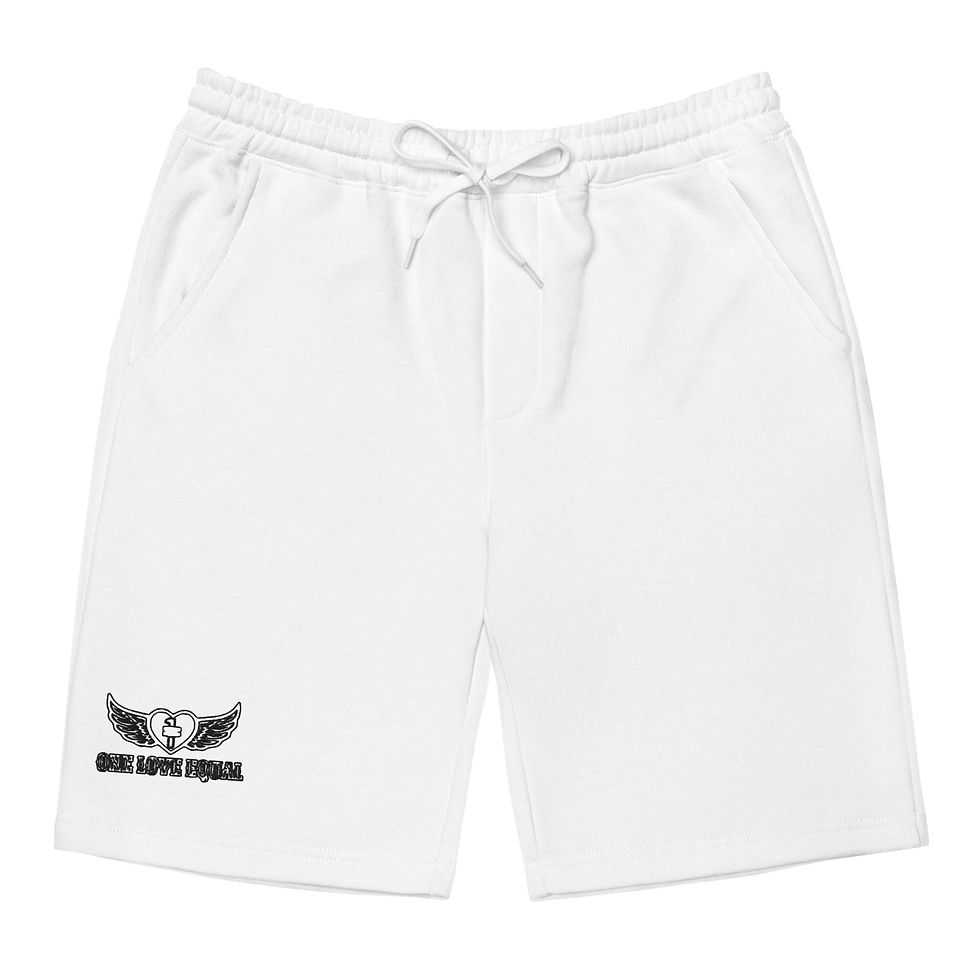Thumbnail: Embroidered Black OLE logo Men's fleece shorts