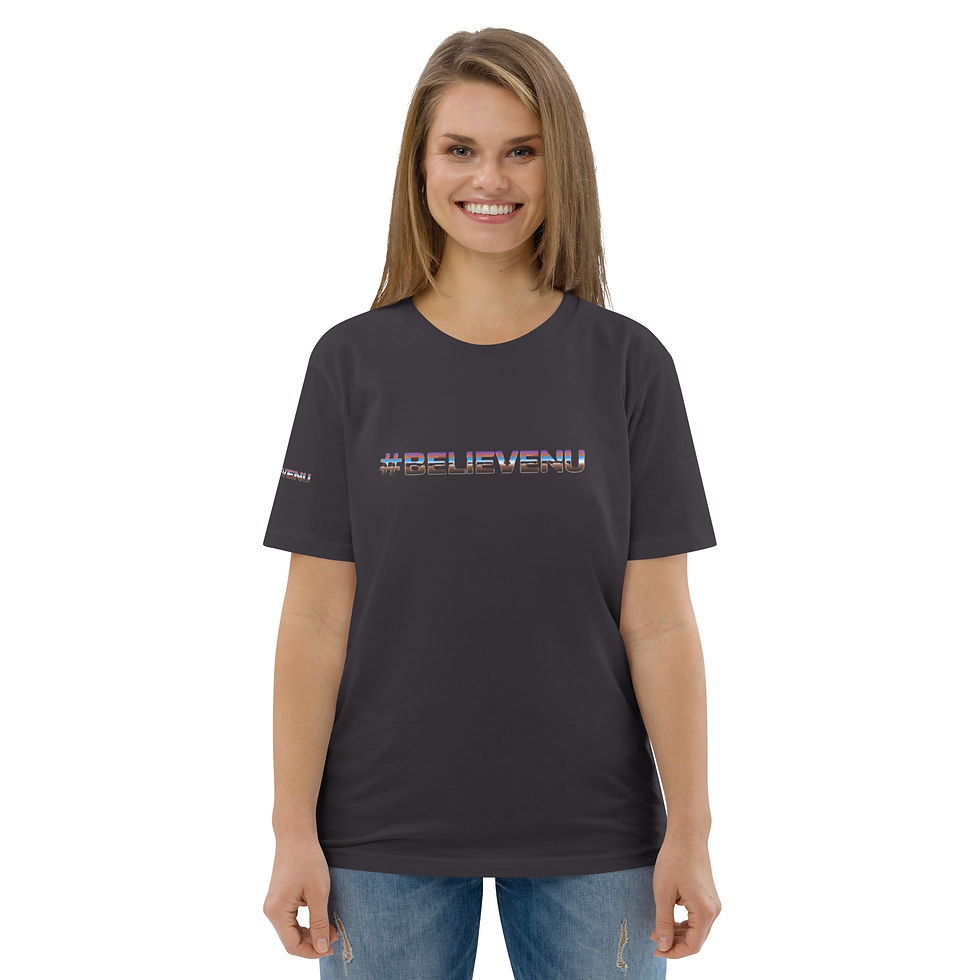 Thumbnail: #BELIEVENU Unisex organic cotton t-shirt