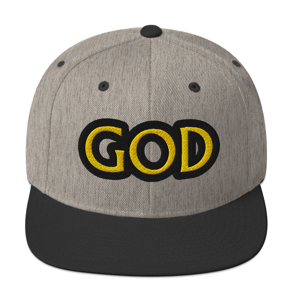 Embroidered GOD Snapback Hat