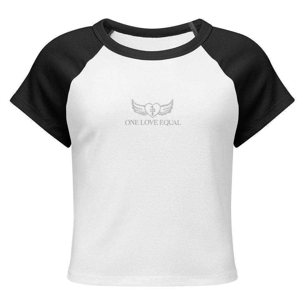 Thumbnail: Embroidered white LOGO Embroidered white LOGO Women’s micro rib raglan baby tee