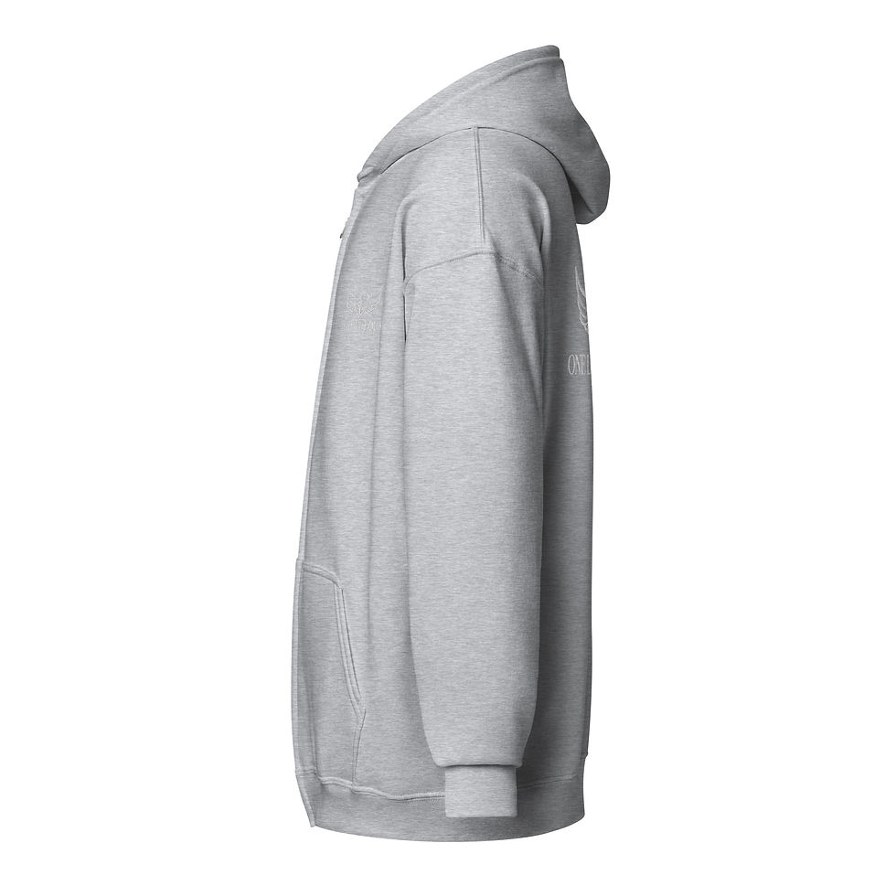 Thumbnail: Embroidered white One love equal logo Unisex heavy blend zip hoodie