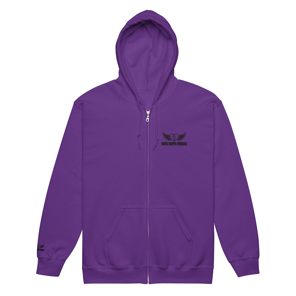 Thumbnail: Embroidered Black OLE logo Unisex heavy blend zip hoodie