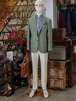 Jacket May Đo Mầu Bạc Hà Tại Carlo Pham