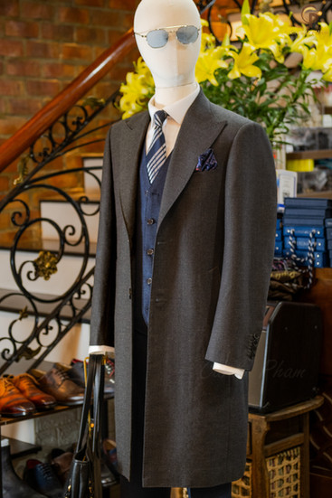 Sleek Grey Overcoat tailored by Carlo Pham