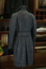 Martingale back detail of the Ulster Overcoat by Carlo Pham tailors in Hanoi, Vietnam. buttoned Half-belt Coat.