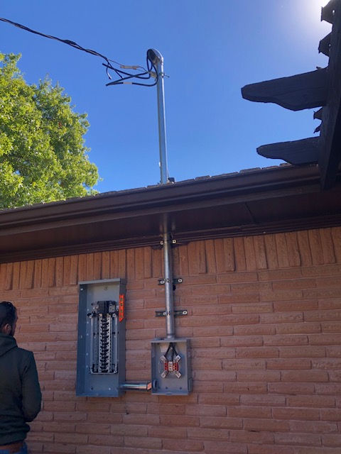 outdoor electrical panel, meterbase & riser