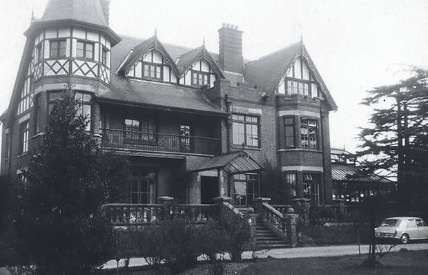 A black and white photo of The Grange Hotel