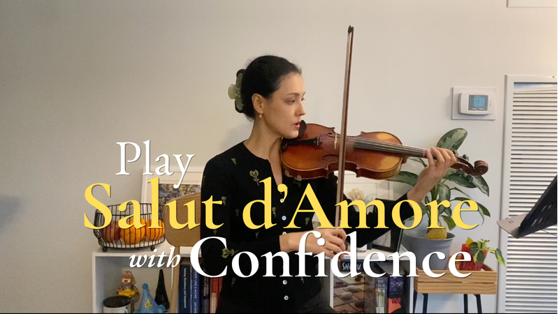 Violin lesson demonstrating Salut d’Amour by Elgar