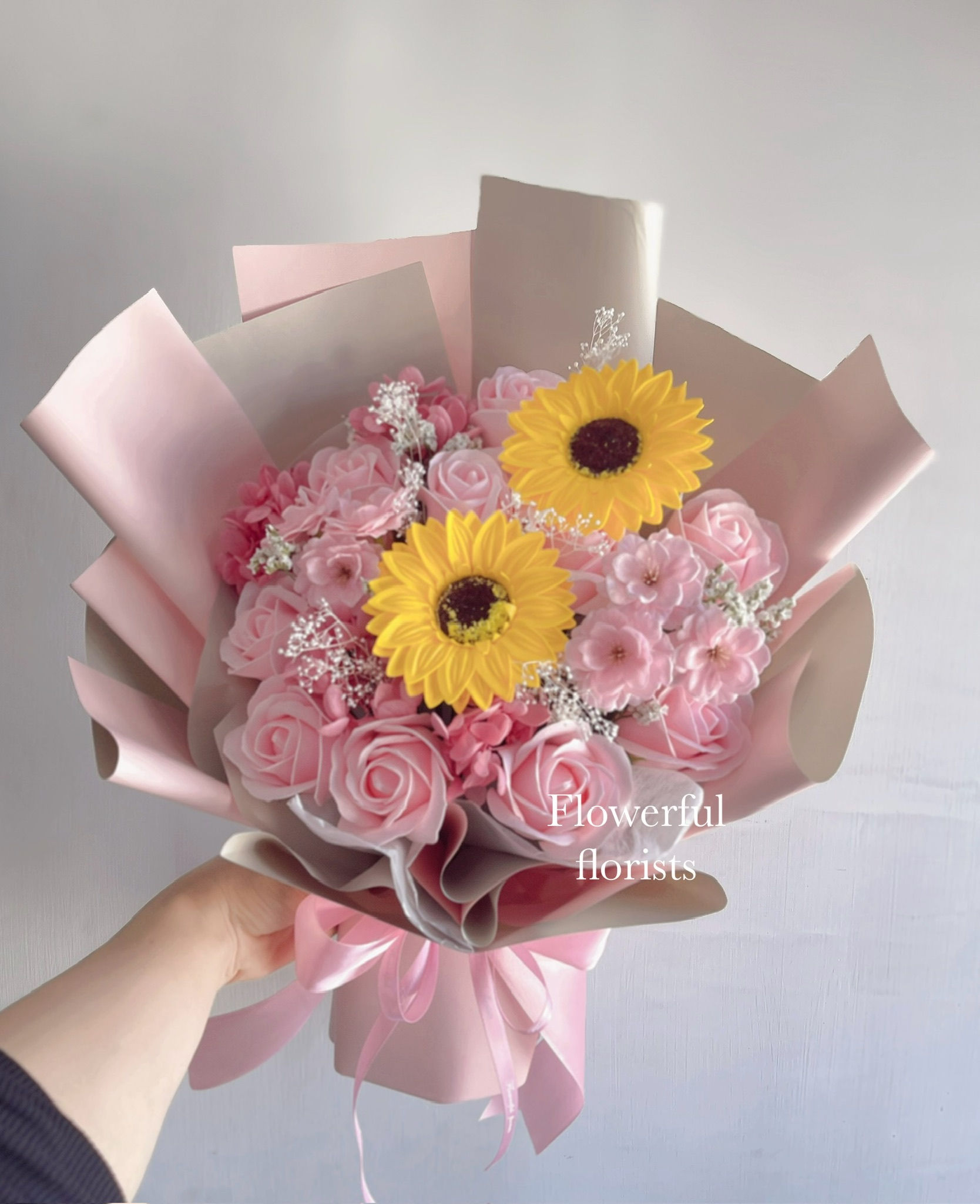 HG-6 10支粉色玫瑰香皂花花束