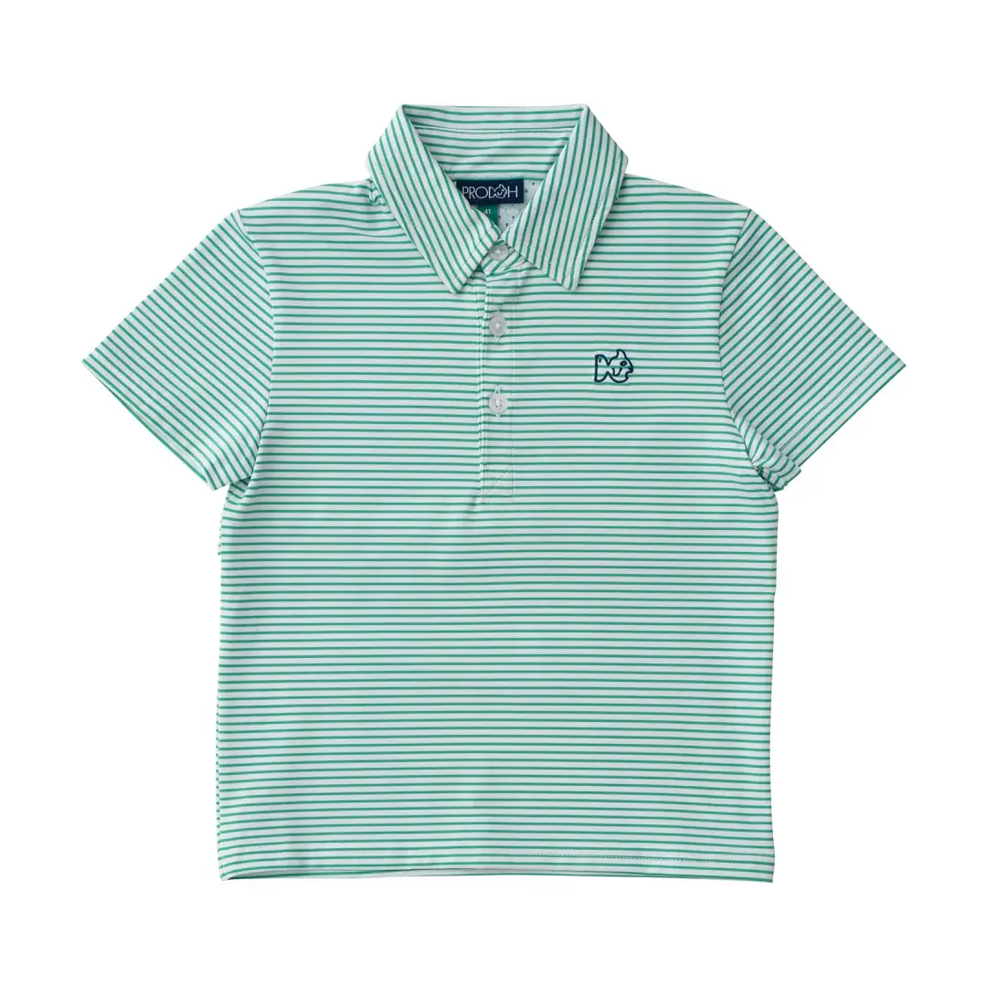 Prodoh Boys Simply Green Stripe Pro Performance Polo