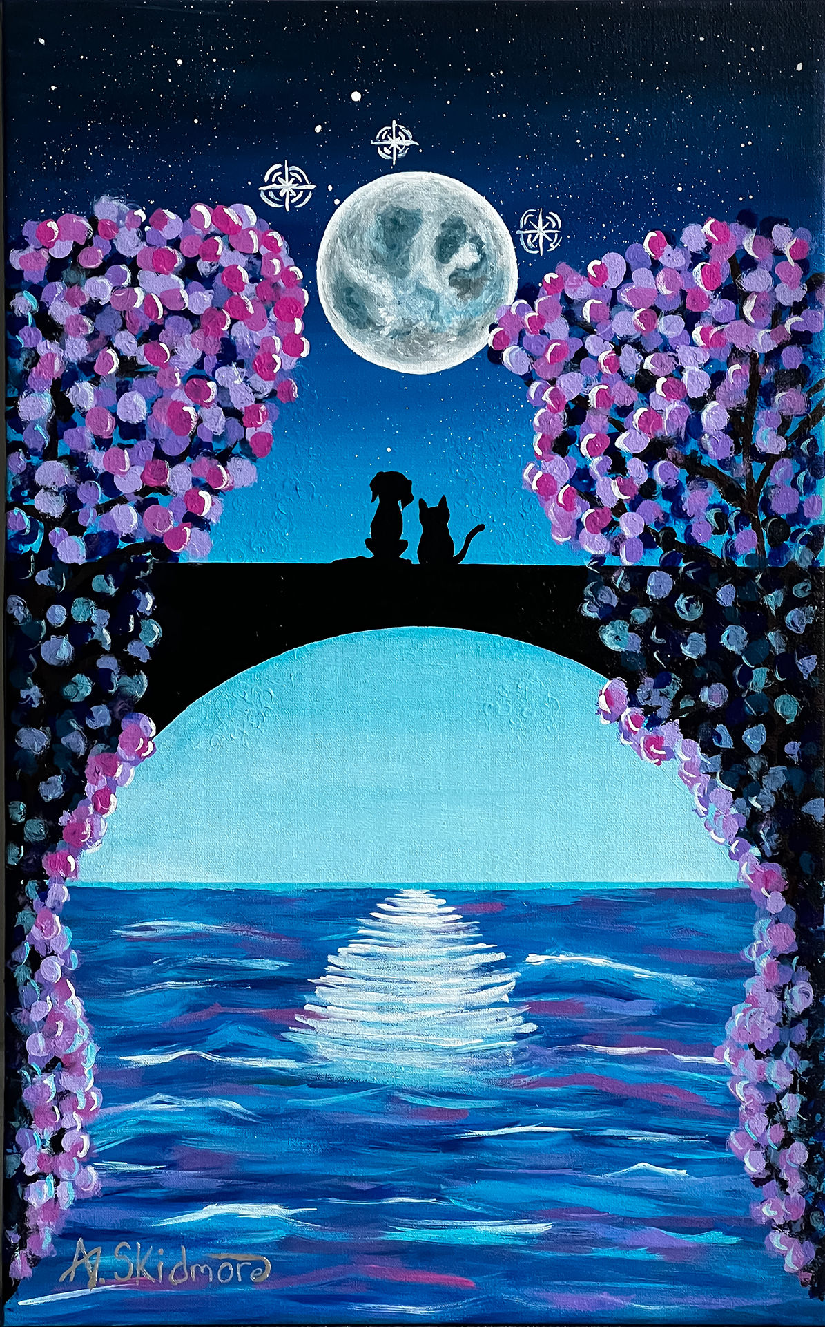 Moonlight Pals 2 | 16.5" x 26.5" | Original Painting