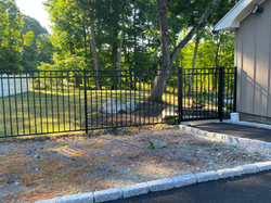Black aluminum fence installation Wakefield MA