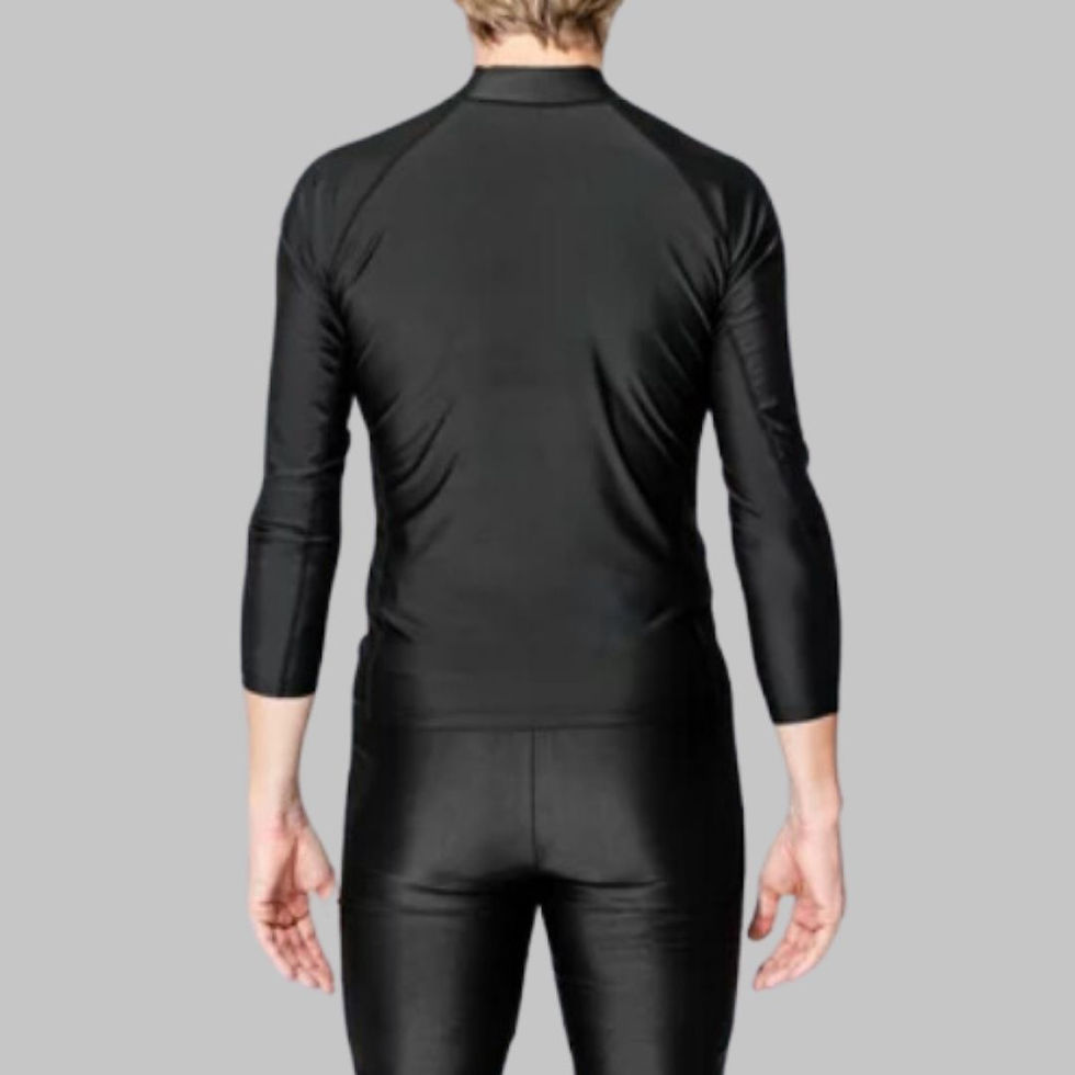 Solid Charcoal Black Full Sleeve T-shirt Recycled Polyester|Bamboo Cotton