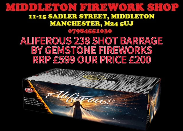 Aliferous 238 shot compound barrage by gemstone fireworks