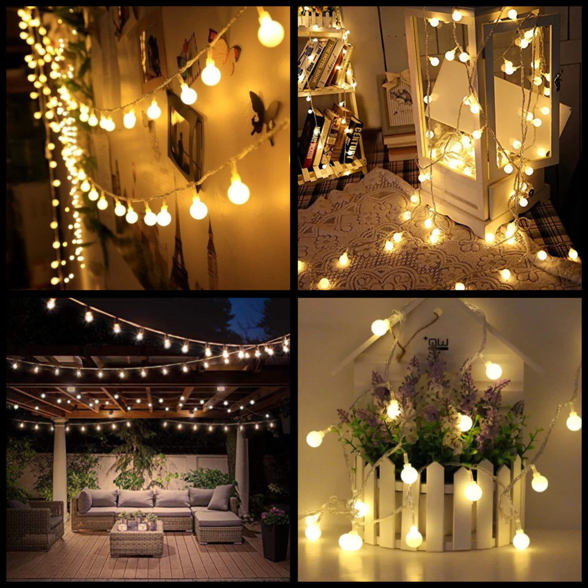 Guirnalda 30 bolitas LED calidas 5m a 220V