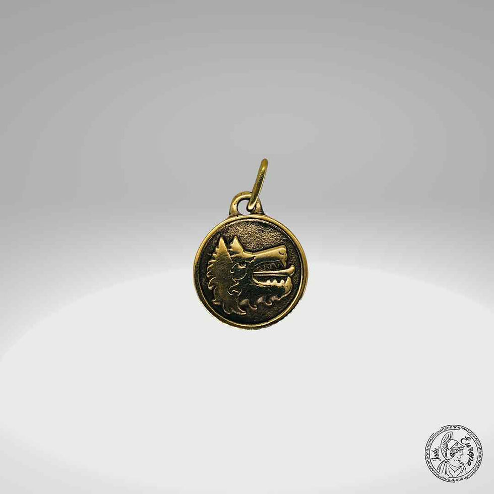 medaille viking artisanale en bronze représentant le loup fenrir