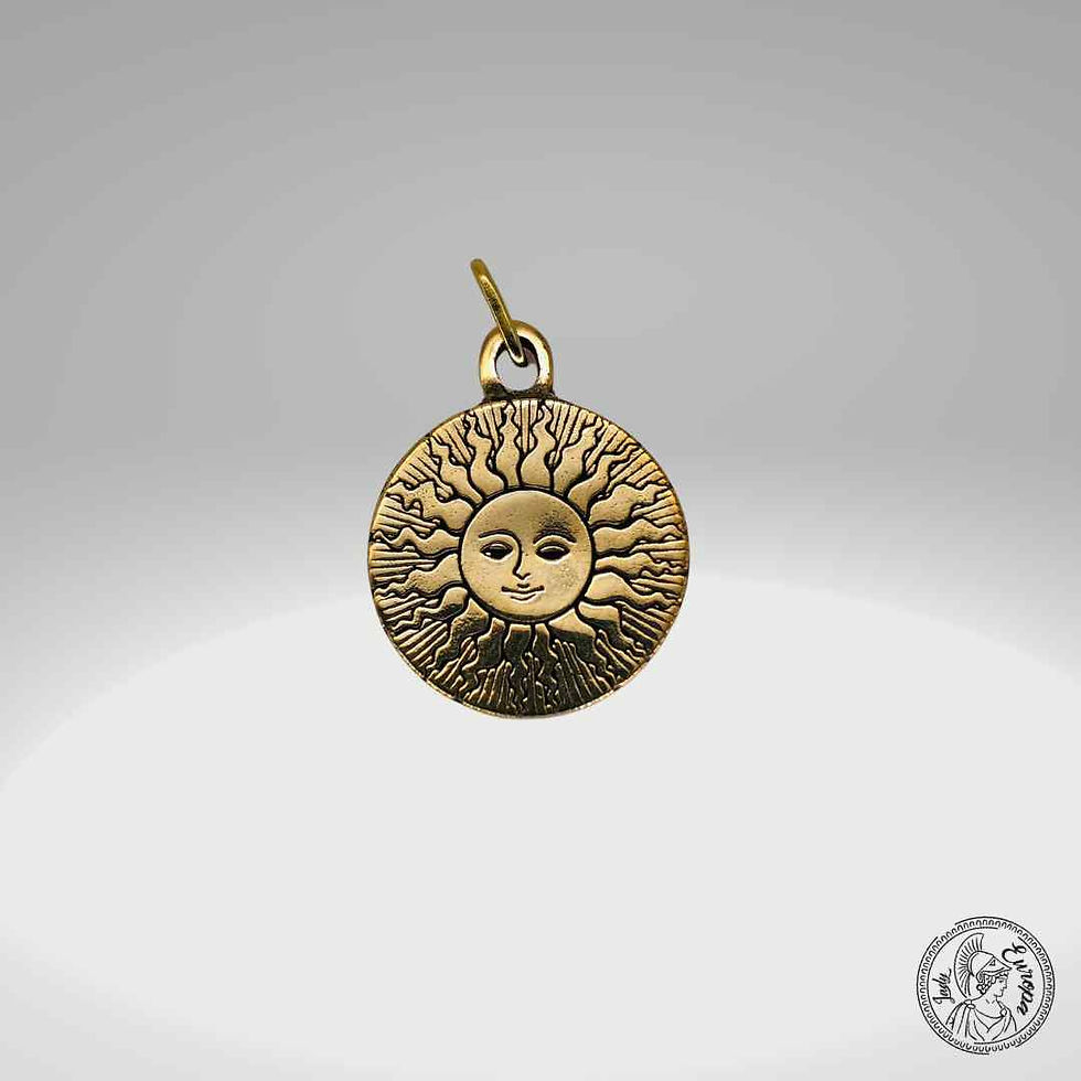 pendentif artisanal celtique paien en bronze représentant le soleil