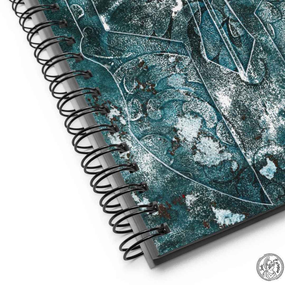 Miniature : carnet de notes spirale motif unique casque grec elegant pour homme