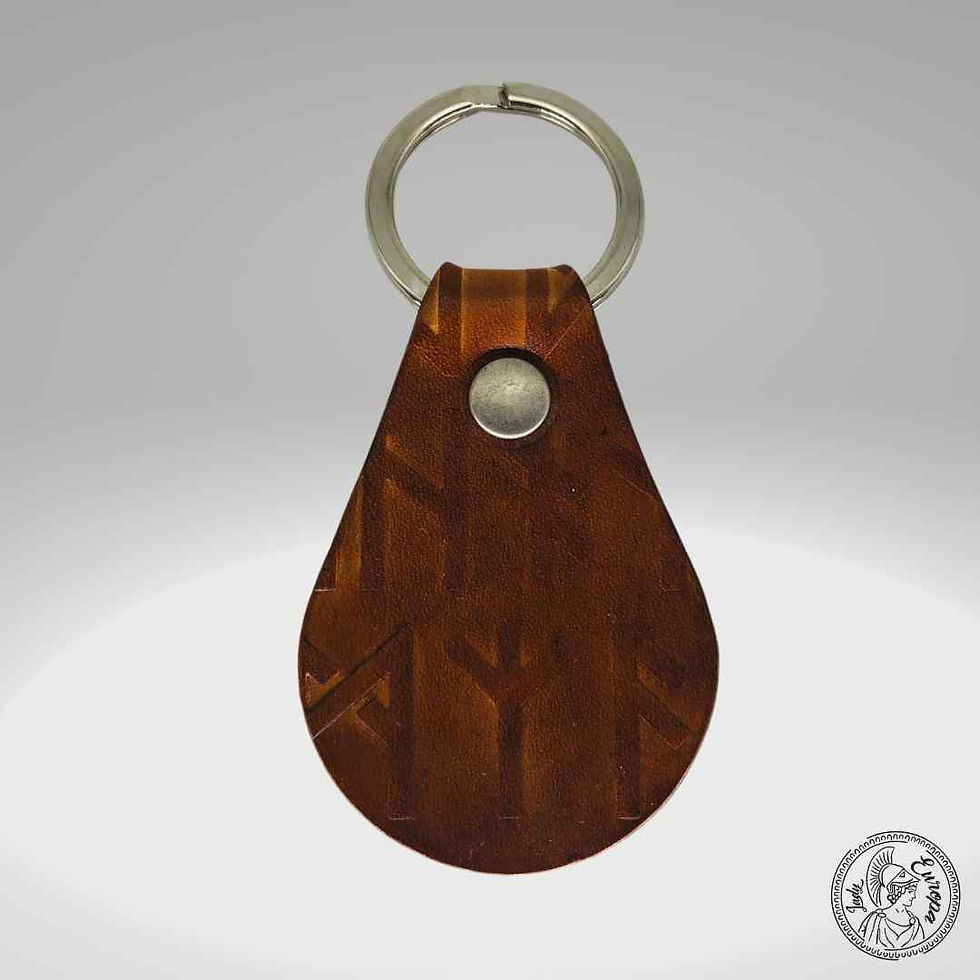 Miniature : Porte-cles viking en cuir pour Homme avec runes