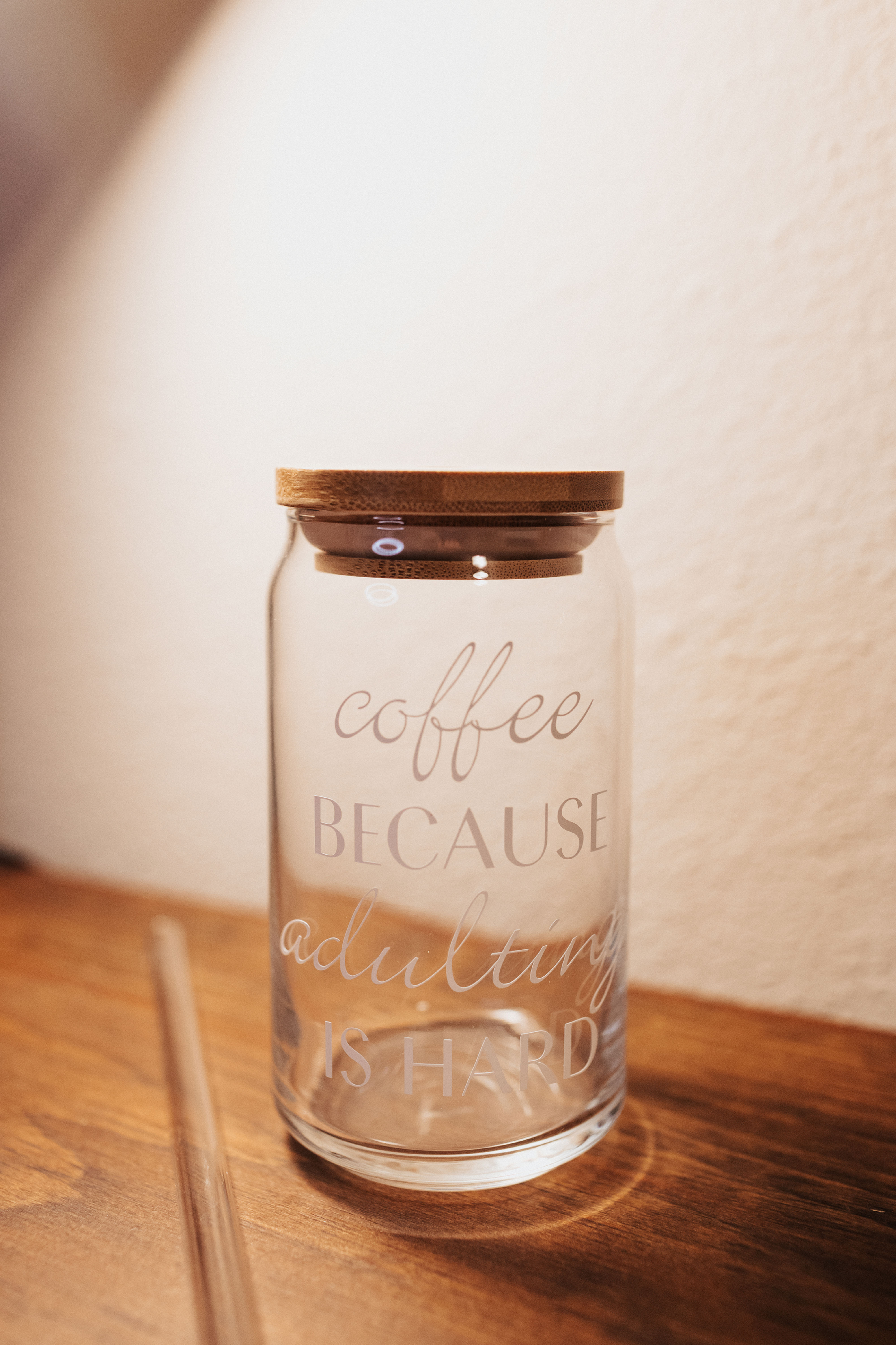 Coffee because adulting is hard glass cup