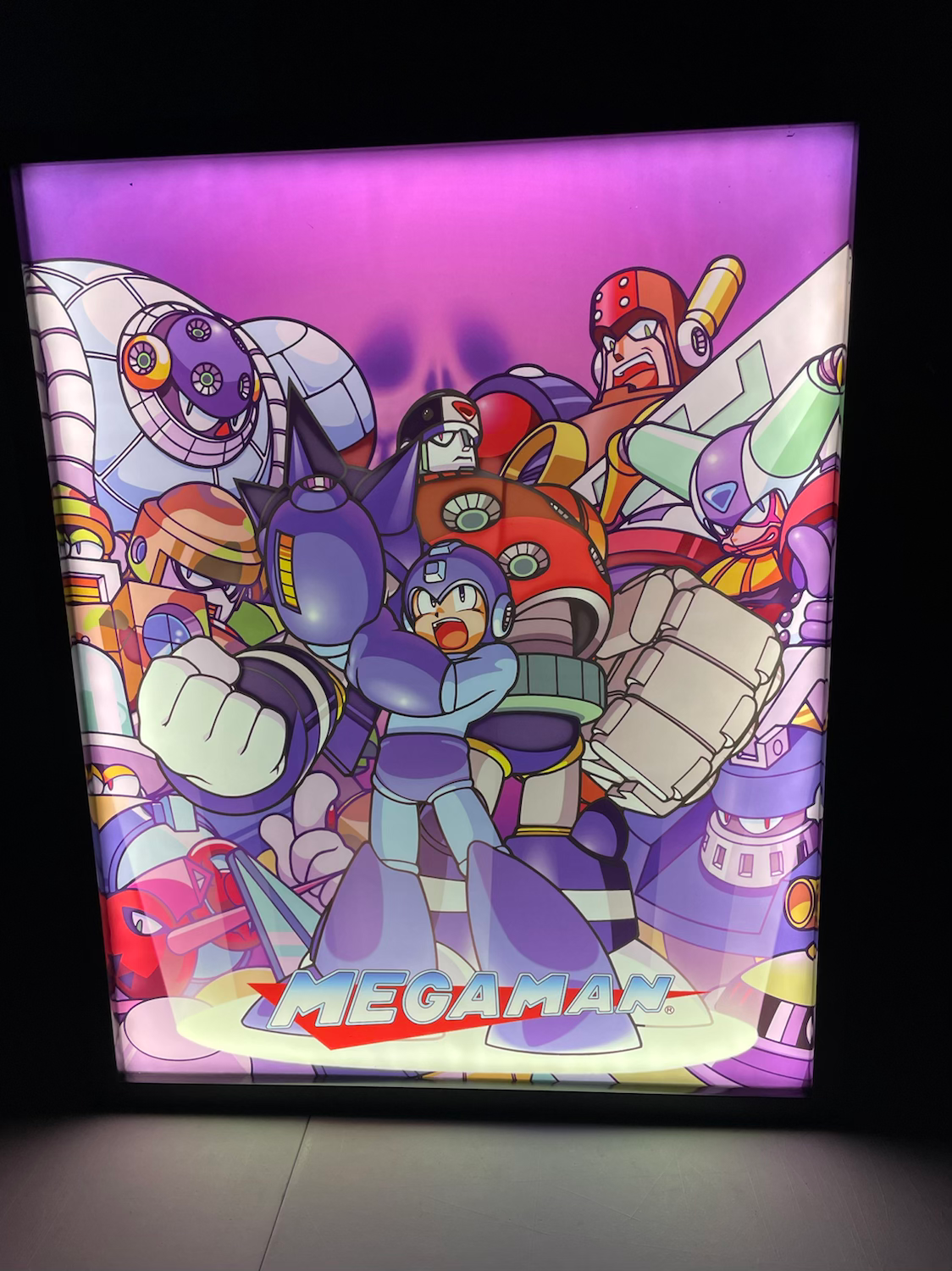 Megaman backlit sign