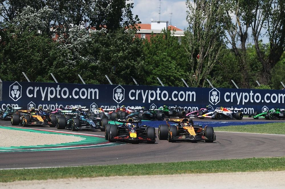 Max overtakes Oscar at Tamburello in 2025 F1 Imola GP