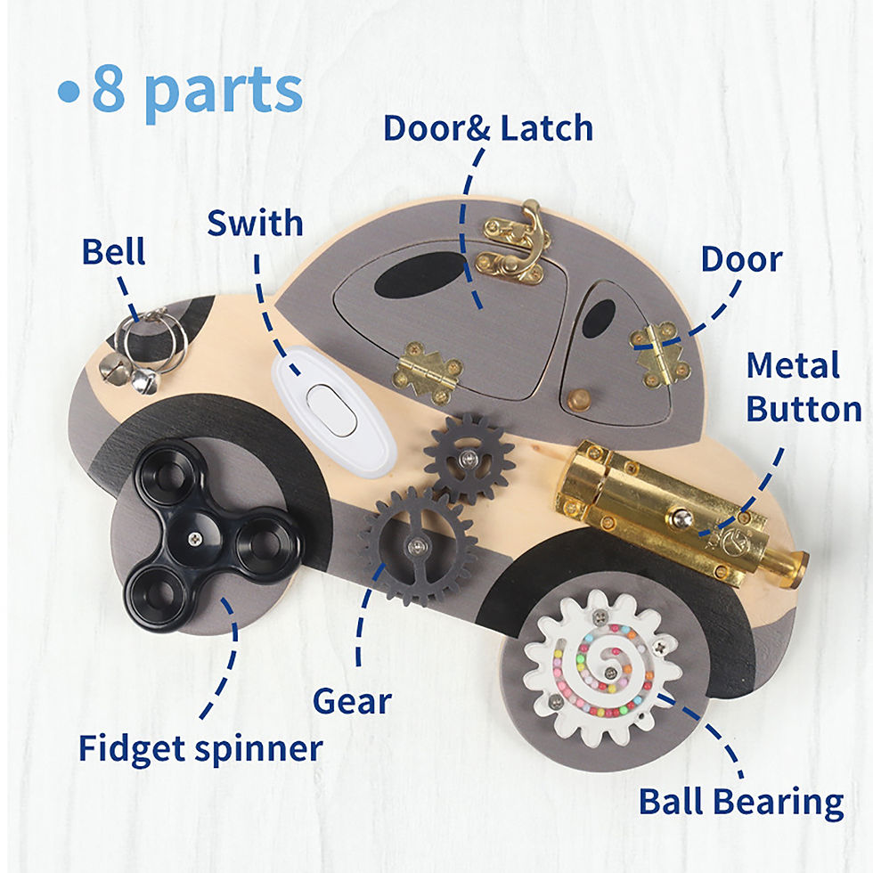 Thumbnail: Montessori Wooden Steering Wheel Busy Board – Drive, Discover & Learn