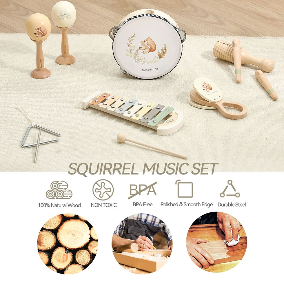 Thumbnail: Montessori Wooden Musical Instrument Set – 14-Piece Collection
