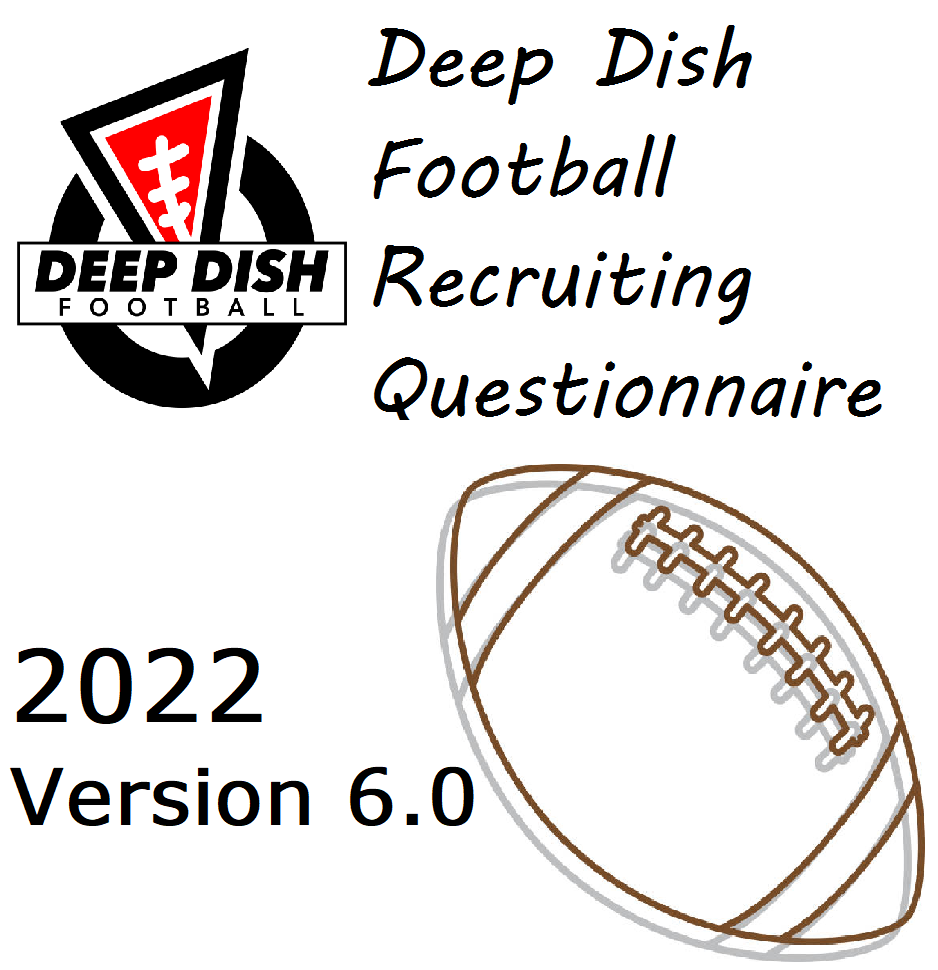 Deep Dish Football Recruiting Questionnaire (REVISED EDITION 6) = For Classes Of 2024 To 2026